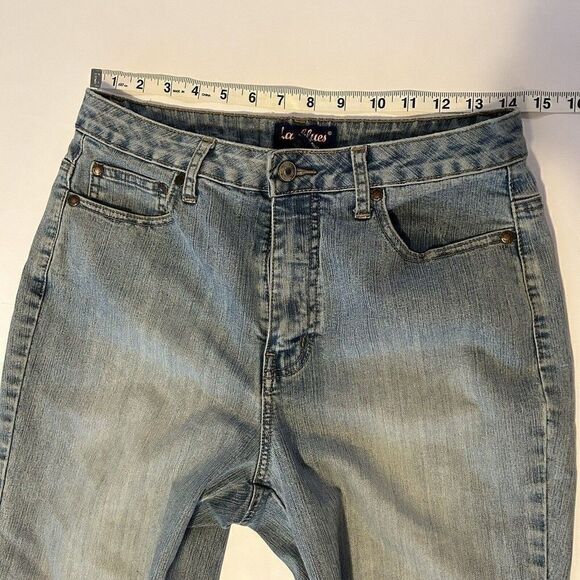 La Blues Jeans Size 8 Stretch High Rise Straight Leg Medium Denim Wash - Picture 6 of 6